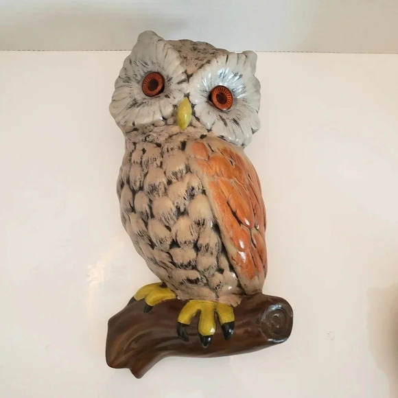 Vintage  Ceramic Handpainted Set of 3 Owls+1 Branch. - Picture 4 of 14